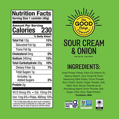 The Good Crisp Company, Good Crisps Minis (Original, 1.6 Ounce, Pack of 12) Non-GMO, Allergen Friendly, Potato Chip Snack Pack, Gluten Free Snacks