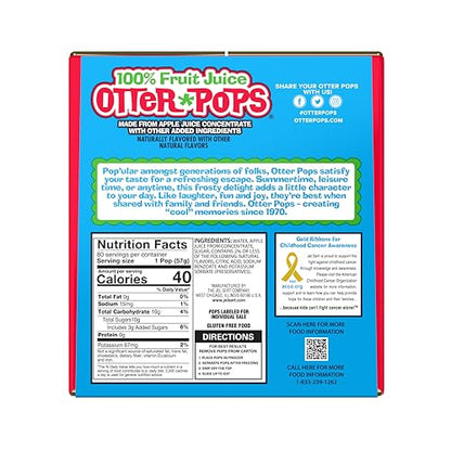 Otter Pops Freezer Bars, 100% Fruit Juice Ice Pops, Original Flavors (80ct – 2oz bars)