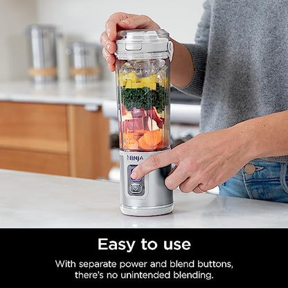 Ninja BC151EM Blast Portable Blender, Cordless, 18oz. Vessel, Personal Blender-for Shakes & Smoothies, BPA Free, Leakproof-Lid & Sip Spout, USB-C Rechargeable, Dishwasher Safe Parts