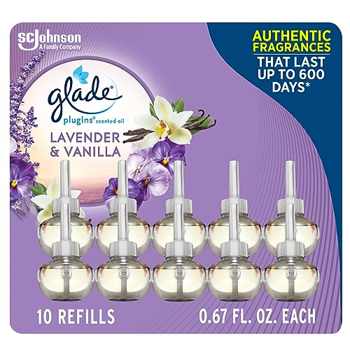 Glade PlugIns Refills Air Freshener, Scented and Essential Oils for Home and Bathroom, Apple Cinnamon, 6.7 Fl Oz, 10 Count