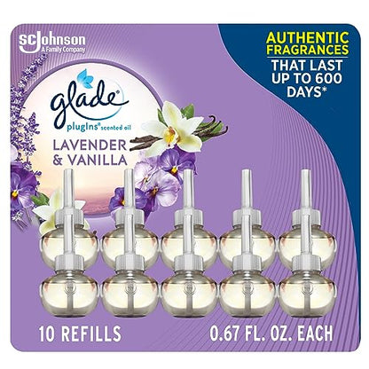 Glade PlugIns Refills Air Freshener, Scented and Essential Oils for Home and Bathroom, Apple Cinnamon, 6.7 Fl Oz, 10 Count