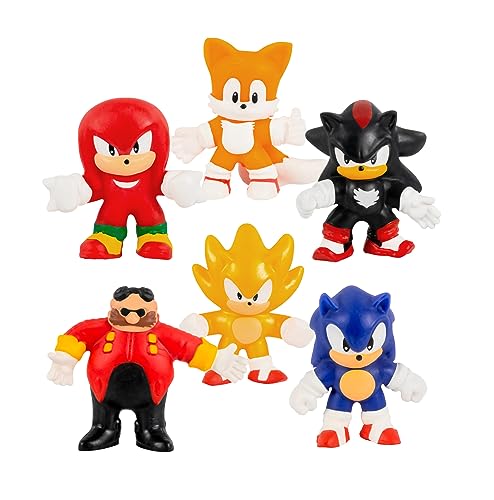 Heroes of Goo JIT Zu Minis Sonic 6 Pack - Collectible Stretchy Minis, 6 Stretchy Sonic Characters