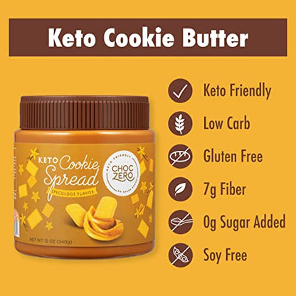 ChocZero Milk Chocolate Hazelnut Spread - Keto Friendly, No Sugar Added, Best Low Carb Dessert, Perfect Topping for Almond Flour Pancakes, Naturally Sweetened with Monk Fruit (1 jar, 12 oz)