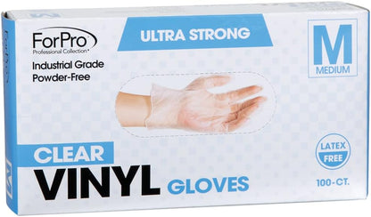 ForPro Disposable Vinyl Gloves, Industrial Grade, Powder-Free, Latex-Free, Non-Sterile, Food Safe