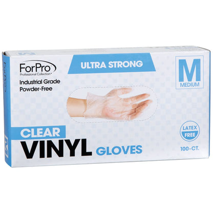 ForPro Disposable Vinyl Gloves, Industrial Grade, Powder-Free, Latex-Free, Non-Sterile, Food Safe