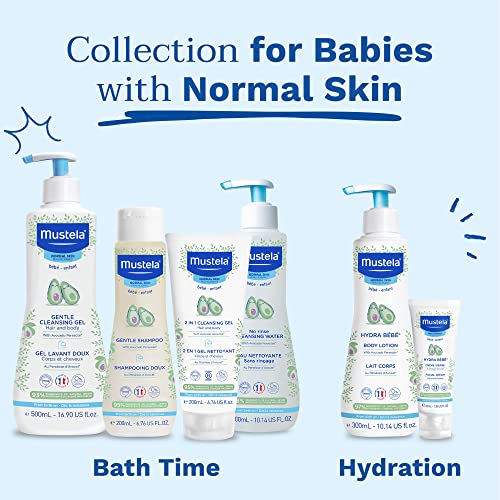 Mustela Baby Cleansing Water - No-Rinse Micellar Water - with Natural Avocado & Aloe Vera - for Baby's Face, Body & Diaper - 1 or 2-Pack - Various Sizes