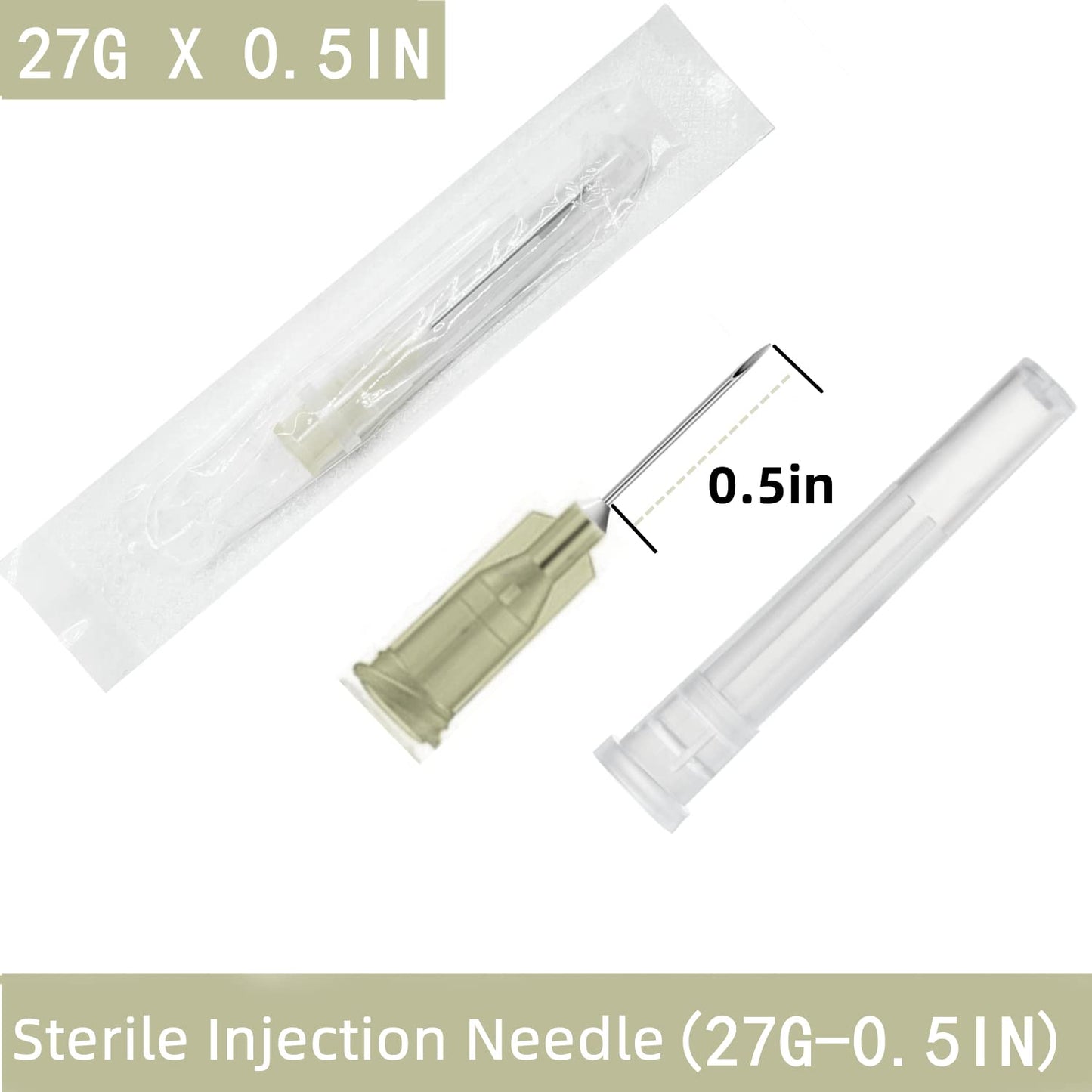 100 Pack 18Ga 1 Inch Sterile Disposable Injection Needle with Cap for Scientific and Industrial Dispensing Needl Accessories