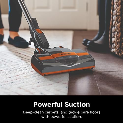 Shark HV301 Rocket Ultra-Light Corded Bagless Vacuum for Carpet and Hard Floor Cleaning with Swivel Steering, Gray/Orange