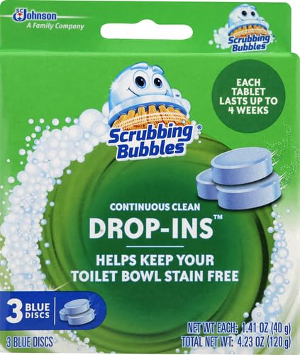 Scrubbing Bubbles Toilet Tablets, Continuous Clean Toilet Drop Ins, Helps Keep Toilet Stain Free and Helps Prevent Limescale Buildup, 3 Count, Pack Of 1