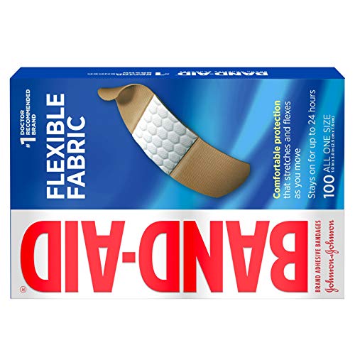 Band-Aid Brand Flexible Fabric Adhesive Bandages for Wound Care and First Aid, All One Size, 100 Count