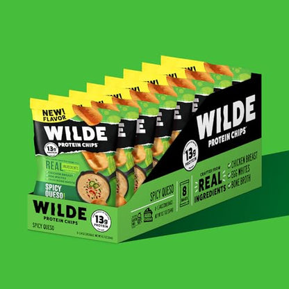 WILDE Spicy Protein Chips Variety Pack, Buffalo, Spicy Queso, Nashville Hot, Thin and Crispy, Protein Snack, Keto Chips, Made with Real Ingredients, 1.34oz Bags (Pack of 12)…