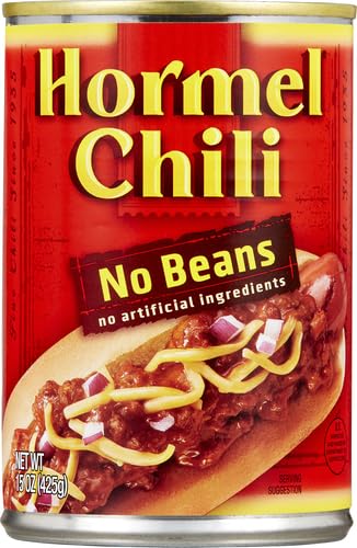 HORMEL Chili Chunky Beef Chili with Beans, No Artificial Ingredients, 15 Oz