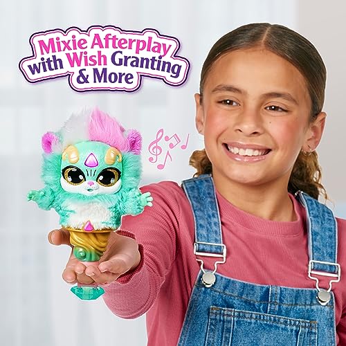 Magic Mixies Magic Genie Lamp with Interactive 8" Blue Plush Toy and 60+ Sounds & Reactions. Unlock a Magic Ring and Reveal a Blue Genie from The Real Misting Lamp. Gifts for Kids, Ages 5+