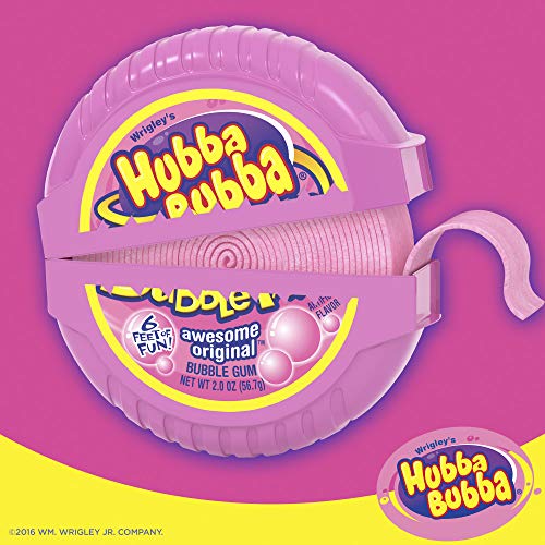 HUBBA BUBBA Original Bubble Gum Bulk Pack, 2 oz Tape (Pack of 6)