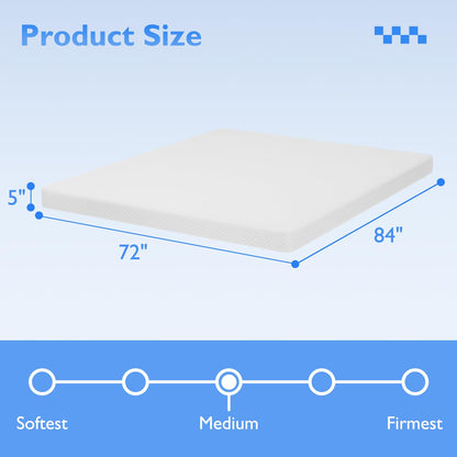 FDW 5 Inch Gel Memory Foam Mattress Medium-Firm Mattress for Pressure Relief & Cooler Sleep Mattress for Kid Adults CertiPUR-US Certified Mattress in a Box,Twin