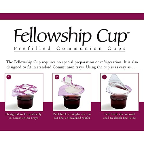 BROADMAN CHURCH SUPPLIES Pre-filled Communion Fellowship Cup, Juice and Wafer Set, 100 Count