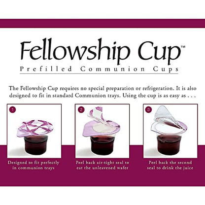 BROADMAN CHURCH SUPPLIES Pre-filled Communion Fellowship Cup, Juice and Wafer Set, 100 Count