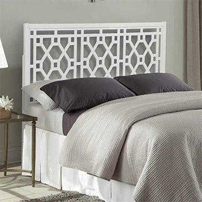 Thomas Chippendale White Adjustable Height Wood Headboard - Queen/Full