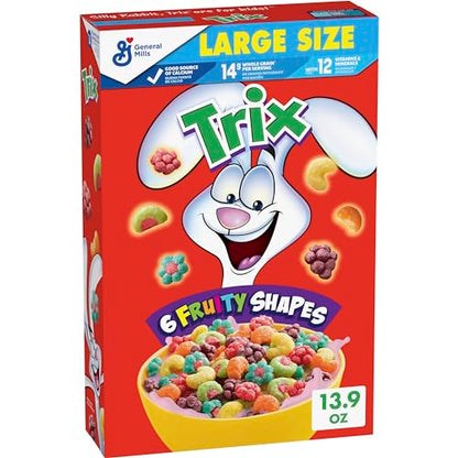 Trix Fruity Breakfast Cereal, 6 Fruity Shapes, Whole Grain, Family Size, 16.1 OZ