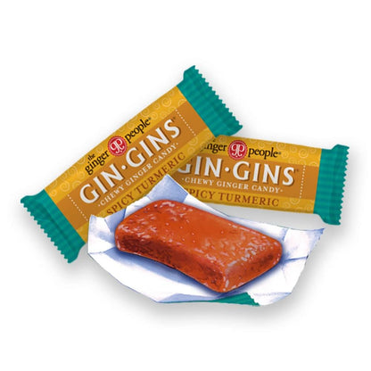 GIN GINS Original Ginger Chews by The Ginger People – Anti-Nausea and Digestion Aid, Individually Wrapped Healthy Candy – Original Flavor, 3 Oz Bag (Pack of 1)