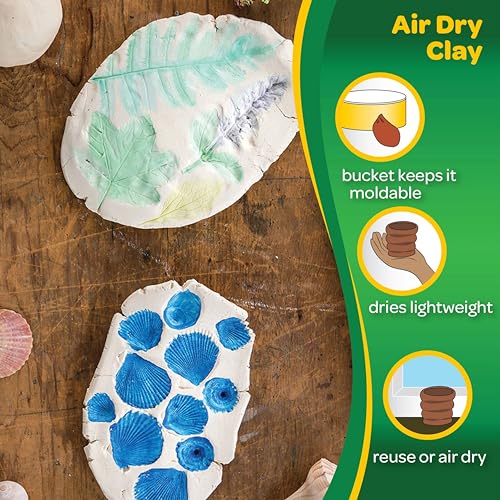 Crayola Air Dry Clay for Kids - White, Modeling Clay for Kids, Arts & Crafts, School Supplies, Teacher Classroom Must Have, 25lb