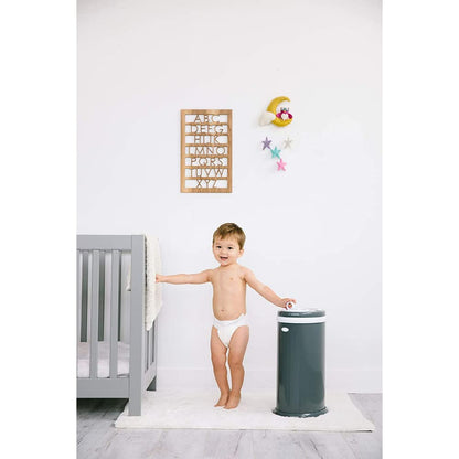 Ubbi Steel Diaper Pail, Odor Locking, No Special Bag Required, Award-Winning, Registry Must-Have, White