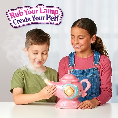 Magic Mixies Magic Genie Lamp with Interactive 8" Blue Plush Toy and 60+ Sounds & Reactions. Unlock a Magic Ring and Reveal a Blue Genie from The Real Misting Lamp. Gifts for Kids, Ages 5+