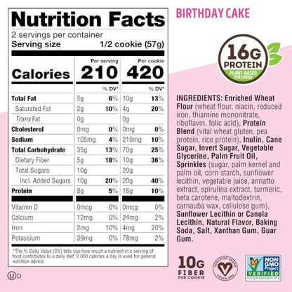 Lenny & Larry's The Complete Cookie, White Chocolate Flavored Macadamia, Soft Baked, 16g Plant Protein, Vegan, Non-GMO, 4 Ounce Cookie (Pack of 12)