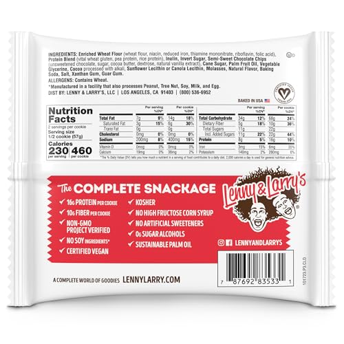 Lenny & Larry's The Complete Cookie, White Chocolate Flavored Macadamia, Soft Baked, 16g Plant Protein, Vegan, Non-GMO, 4 Ounce Cookie (Pack of 12)