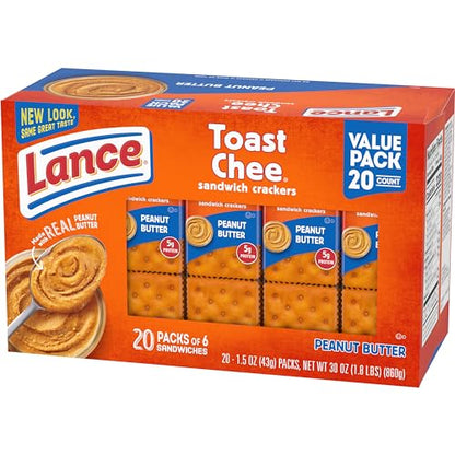 Lance Sandwich Crackers, Captain's Wafer Grilled Cheese, 10 Individual Packs, 6 Sandwiches Each