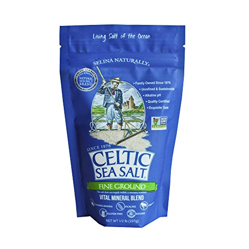 Fine Ground Celtic Sea Salt – 16 Ounce (Pack of 1) Resealable Bag of Nutritious, Classic Sea Salt, Great for Cooking, Baking, Pickling, Finishing and More, Pantry-Friendly, Gluten-Free