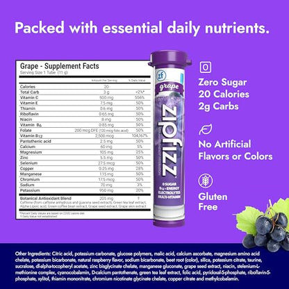 Zipfizz Energy Drink Mix, Electrolyte Hydration Powder with B12 and Multi Vitamin, Berry (12 Count)