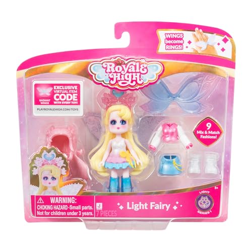 Royale High 3” Fire Fairy Fashion Doll - 1 Figure with 9 Fashion Accessories - Virtual Item Code Included - Series 1 - Ages 5+