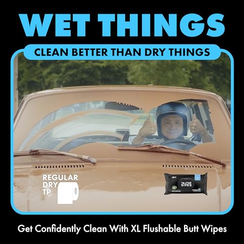 DUDE Wipes - On-The-Go Flushable Wipes - 1 Pack, 30 Wipes - Unscented Extra-Large Individually Wrapped Adult Wet Wipes - Vitamin E & Aloe - Septic and Sewer Safe