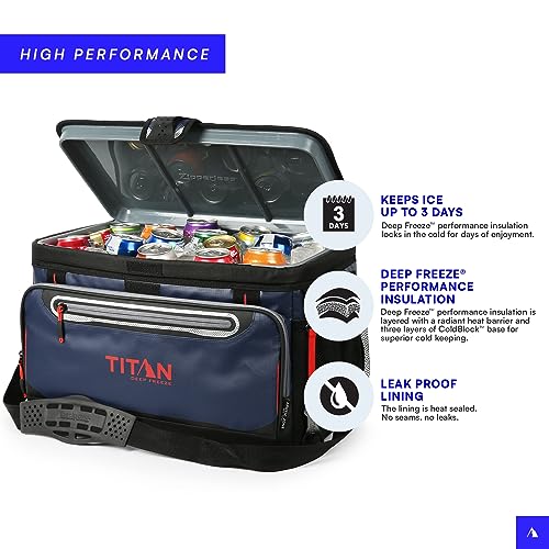 Titan Deep Freeze Cooler Zipperless Hardbody Cooler - Deep Freeze Insulation, HardBody Liner, and SmartShelf