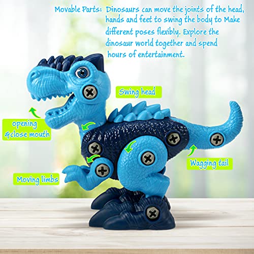 FREE TO FLY Kids Toys Stem Dinosaur Toy: Take Apart Toys for kids 3-5 Learning Educational Building Sets with Electric Drill Birthday Gifts for Toddlers Boys Girls Age 3 4 5 6 7 8 Year Old