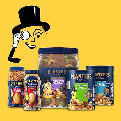 PLANTERS Pistachio Lovers Nut Mix, Mixed Nuts Snack with Pistachios no shell, Almonds & Cashews, Party Snacks, Plant-Based Protein, After School Snack, Bulk Nuts, Kosher 1lb 2.5oz Canister