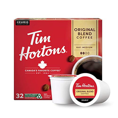 Tim Hortons Original Blend, Medium Roast Coffee, Single-Serve K-Cup Pods Compatible with Keurig Brewers, 24 Count(Pack of 1)(Packaging may vary)