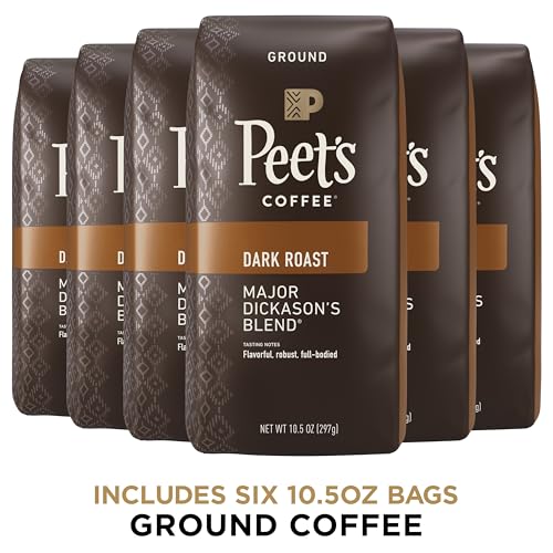 Peet's Coffee Major Dickason's Blend, Dark Roast Ground Coffee, 20 oz