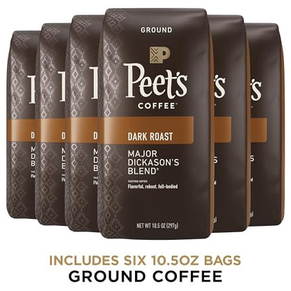 Peet's Coffee Major Dickason's Blend, Dark Roast Ground Coffee, 20 oz