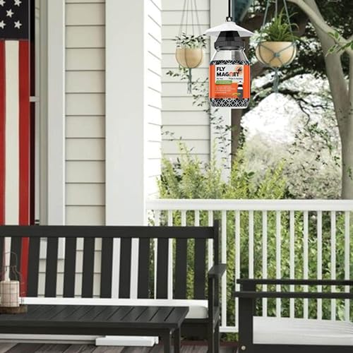 Outdoor Fly Trap Fly Traps Outdoor with Dissolvable Non-Toxic Bait - Fly Repellent for Outdoor Use Only - Controls Flies for Patios, Barns, Ranches Etc. Hanging Fly Traps with Tie Included