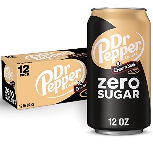 Dr Pepper Zero Strawberries and Cream Soda, 12 fl oz cans, 12 Pack