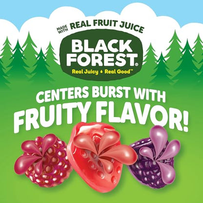 Black Forest, Juicy Burst, Fruit Flavored Snacks, Mixed Fruit Flavors, A Juicy Burst of Natural Flavors, Made with Real Fruit Juice, School Snacks, 0.8 oz 40 ct