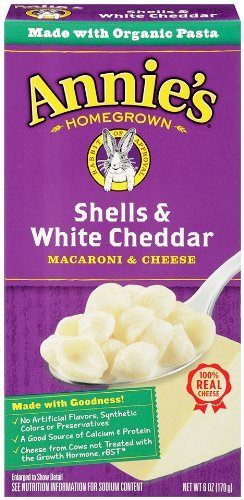 Annie's White Cheddar Shells Macaroni and Cheese with Organic Pasta, 6 oz (Pack of 12)