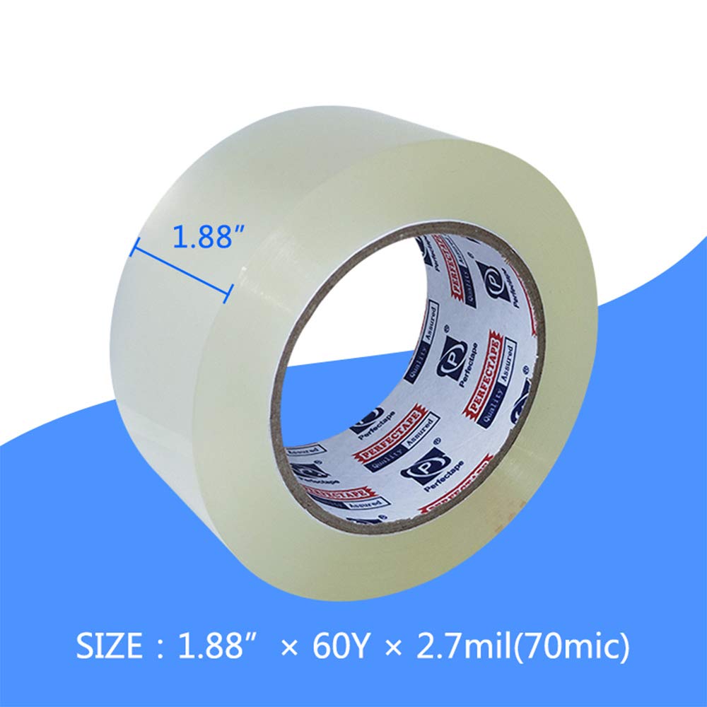 Heavy Duty Packing Tape 6 Rolls, Total 360Y, Clear, 2.7 mil, 1.88 inch x 60 Yards, Ultra Strong, Refill for Packaging and Shipping