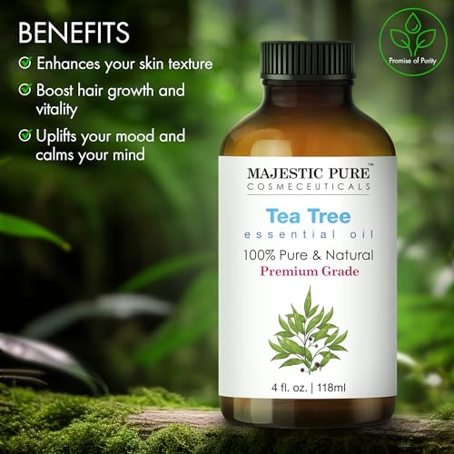 MAJESTIC PURE Basil Essential Oil, Premium Grade, Pure and Natural Premium Quality Oil, 4 Fl Oz