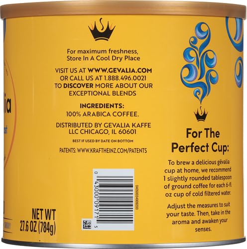 Gevalia French Roast Ground Coffee (27.6 oz Canister)