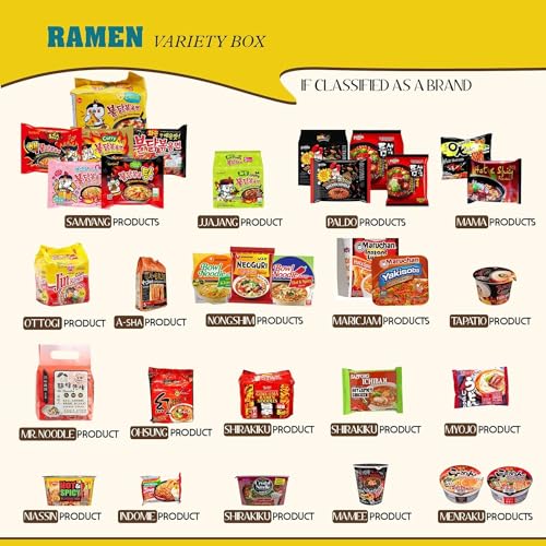 FOODIE BOXX Asian Instant Ramen Noodles Variety Pack with Cookies & Chopsticks (Dry)