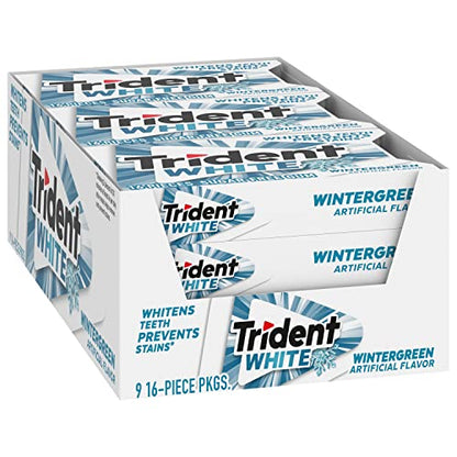 Trident White Peppermint Sugar Free Gum, 16 Count (Pack of 9)