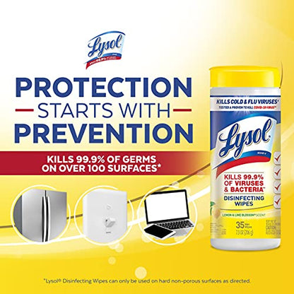 Lysol Disinfectant Wipes, Multi-Surface Antibacterial Cleaning Wipes, For Disinfecting and Cleaning, Crisp Linen, 80 Count